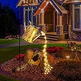 Solar Gießkanne mit Lichterkette Gartendeko - Gießkannenlicht Lichter für...