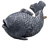 OASE 36777 Wasserspeier Fisch, grau, 24 x 13 x 15,5 cm - Teichfigur aus...