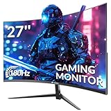 CRUA 27 Zoll Curved Gaming Monitor 165Hz/ 180Hz, PC Bildschirm Full HD 1080P,...