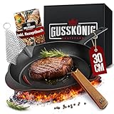 Gusskönig Gusseisenpfanne - 30cm Pfanne Gusseisen - Bratpfanne Induktion -...