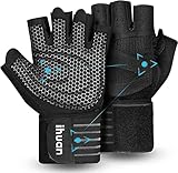 ihuan Belüftete Fitness Handschuhe mit Handgelenkband-Unterstützung für...