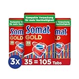 Somat Gold Spülmaschinen Tabs (105 Tabs), Geschirrspültabs für strahlend...