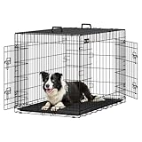 Feandrea Hundekäfig, klappbar, mit 2 Türen, ausziehbare Kunststoffschale, 107...