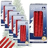 Gies Kerzen Set | 100 Stück selbstlöschende Baumkerzen | 12,4 cm x 1,2 cm Rot...