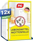 PIC Lebensmittelmotten Falle - 12 Lebensmittelmottenfallen - Mottenfalle mit...