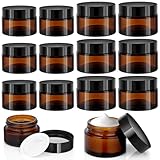 Zeawavsl 12 Stück Amber Leeres Glas, Braunglas Cremedosen 20-30ml, Salbentiegel...