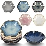 NOVAJOY Keramik Dipschalen x 6, Saucenschalen für Sushi, Dipschalen Blume Form,...