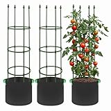 G-LEAF 3 Stück 140 cm Garten Rankhilfe Tomatenkäfig Pflanzenstütze mit 3 Pack...