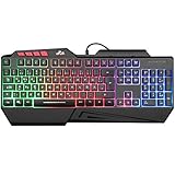 Rii Gaming Tastatur USB Regenbogen beleuchtete Tastatur, 19 Anti-Ghosting,...