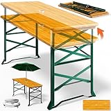 Deuba® Bierzelttisch Höhenverstellbar Klappbar Hoch Outdoor Breit Holz XXL...
