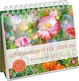 Wochenkalender 2024: Glücksmomente für jeden Tag: Tischkalender mit...