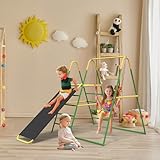 G TALECO GEAR 3-in-1 Klettergerüst mit Rutsche und Schaukel, Outdoor und Indoor...