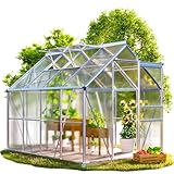 GARDEBRUK® Gewächshaus Aluminium 4,8m² mit Fundament 250x190cm inkl. 2...