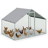 VOUNOT® Hühnerstall 6m², Hühnerhaus aus Metall 3x2x2m, Hühnergehege mit...