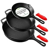 NutriChef Gusseisenpfanne Induktion – Cast Iron Pan, Cast Iron Skillet –...