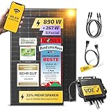 Solakon® 900W Balkonkraftwerk - Balkonkraftwerk 800W komplett Steckdose -...