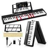 COSTWAY 61-Tasten Keyboard Piano, faltbares Klavier mit Leuchttasten,...