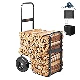 VEVOR Kaminholzwagen 67x52x110cm Brennholzwagen Pulverbeschichteter Stahl...