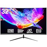 Gawfolk PC Monitor 32 Zoll 75Hz, PC Bildschirm Curved Full HD 1080P, Rahmenloses...