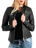 ONLY Damen Biker Kunstleder Jacke Langarm Shacket Übergangs Blazer PU Coated...