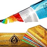 Gandhanra Tibetische Gebetsfahnen Golddruck Avalokitesvara 5m/20Stück - Om Mani...