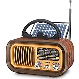 PRUNUS J-150 AM/FM/SW Retro Radio Klein, Vintage Radio Betrieben mit 1200mAh...