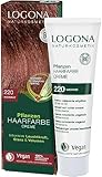 LOGONA Naturkosmetik Pflanzen-Haarfarbe Creme 220 Weinrot, Rote Natur Haarfarbe...