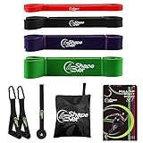 4evershape Fitnessband Widerstandsband Set mit Griffen und Türanker, Resistance...