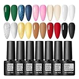 COSCELIA UV Nagellack Set 10 Farben Gel Nagellack Gellack UV Farbgel Set Weiß...