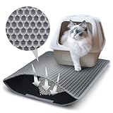 Katzenklo Matte, 45x30 cm Katzenstreu Matte, Doppelte Schichte Non-Slip...