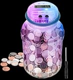 MOMMED Spardose mit Zähler für Kinder und Erwachsene, mit siebenfarbiger...