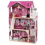 KidKraft Amelia Puppenhaus aus Holz mit Möbeln und Zubehör, Spielset mit...