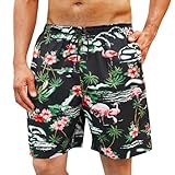 Enlision Badehose für Herren Kurze Badeshort Herren Sommer Flamingo Hawaii...