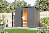 Chillroi® Karibu Saunahaus MELO 38 mm naturbelassen Außensauna Gartensauna...