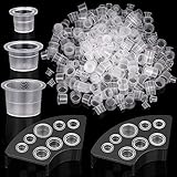 YESLUSY 300pcs Tattoo Farbkappen Cups, Tattoo-Tintenbecher mit 2 Cups...