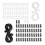 ZWZNBL Mini-Dachrinnenhaken aus Kunststoff, schwarz, weiß, S-Clip-Haken, für...
