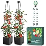 MYMULIKE Rankhilfe Obelisk mit Blumenkasten, Tomaten Rankhilfe 150CM, Rankhilfe...