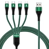 SIQIWO Multi USB Kabel [1.2M/3A], 4 in 1 Nylon Mehrfach Universal Ladekabel mit...