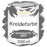Creative Deco Graue Kreidefarbe für Möbel 1000 ml | Möbellack, Möbelfarbe...