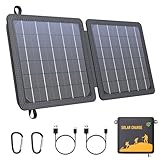 WASTDE Solarpanel Faltbar, 10W Tragbares Solar Ladegerät USB-C/USB/Ausgang für...