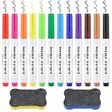 WINKIO 12 Farben Whiteboard Marker, Whiteboard Stifte abwischbar, White board...