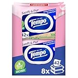 Tempo Feuchte Toilettentücher 'Sanft & Pur' - Megapack - 16 Packungen mit je 42...
