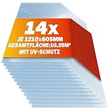 GARDEBRUK® 14x Doppelstegplatten 4mm Zuschneidbar 121x60,5cm Polycarbonat...