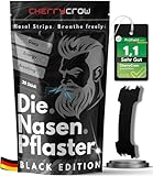 CherryCrow - Die Nasenpflaster | (30 Stück) Premium Schwarz Nasal Strips für...