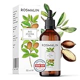 Rosmalin® Jojobaöl Bio kaltgepresst - Jojoba Oil - Für Haare, Kopfhaut,...