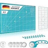 Lange & König Schneidematte Set A3 Inkl. Rollschneider, Schneideunterlage,...