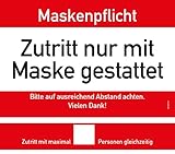 Hinweisschilder Maskenpflicht Abstand halten Motiv DIN-Schrift