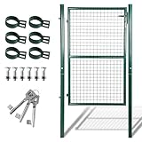 Cecaylie 150x100cm Gartentor, Metall-Gartentor aus verzinktem Stahl, Gartentür...