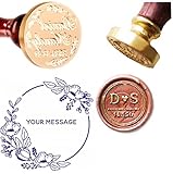Moderner Blumenrahmen Familienname Stempel Wachsstempel Siegel Set Geschenkkarte...