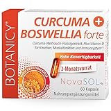 BOTANICY Curcuma + Boswellia forte - 60 Kurkuma Weihrauch Kapseln mit...